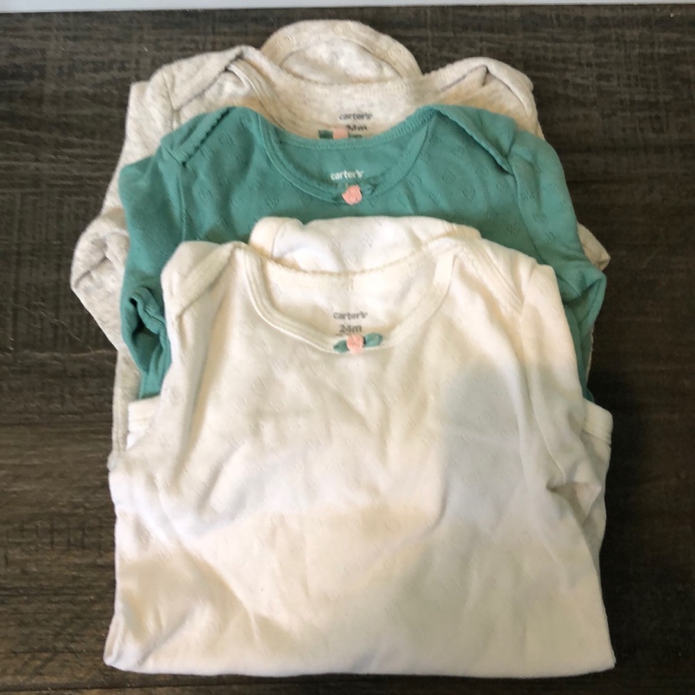 3 Carter’s 24mos. bodysuits